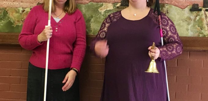 Jenny C. ringing her Freedom Bell