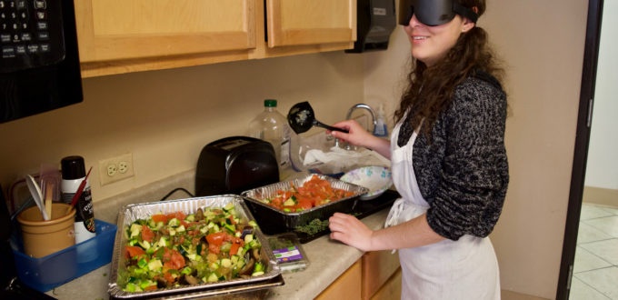 Ceci working on her Mini Meal