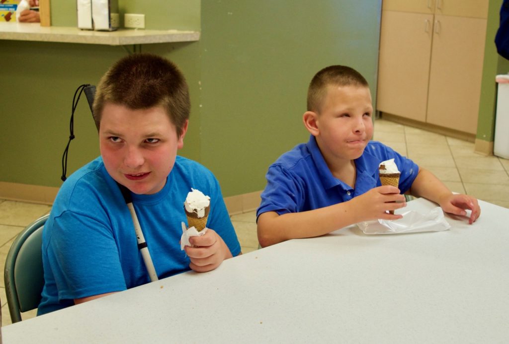 Dakota and Seamus enjoying ice cream