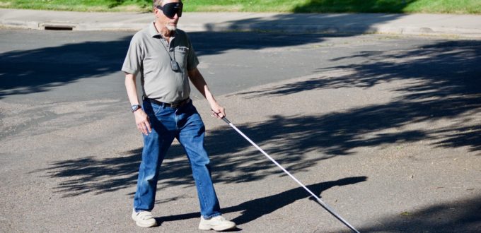 Nick crossing Shepperd Ave