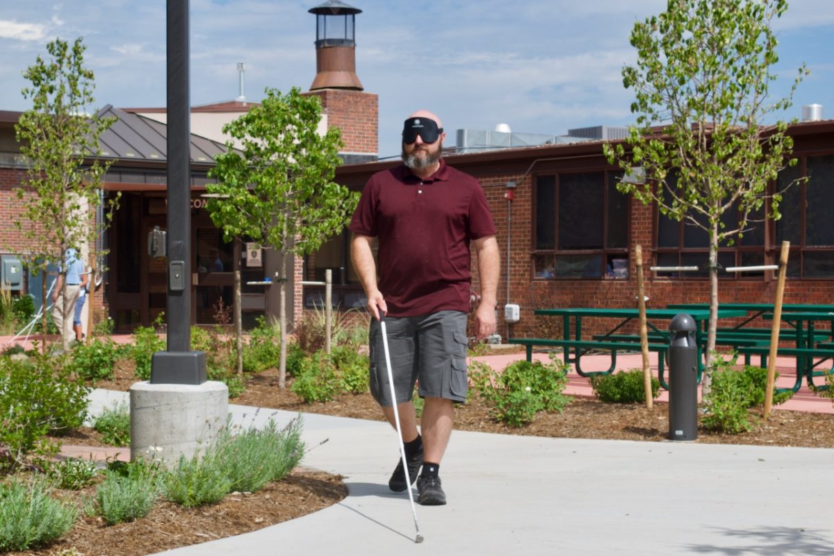 Paul headed out from the Center with his cane